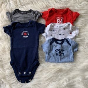 Carters and Gerber boys newborn onesie lot